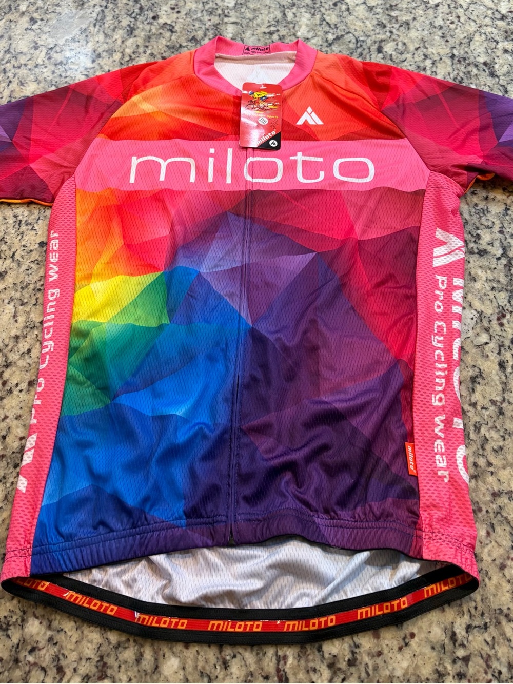 Men's Rainbow Geo Cycling Jersey - Pink/Multi